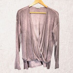 Mystree Pink Wrap Blouse Long Sleeve